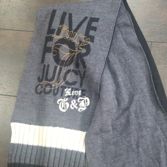 Juicy Couture gray live for juicy scarf worn 1x - Picture 1 of 4